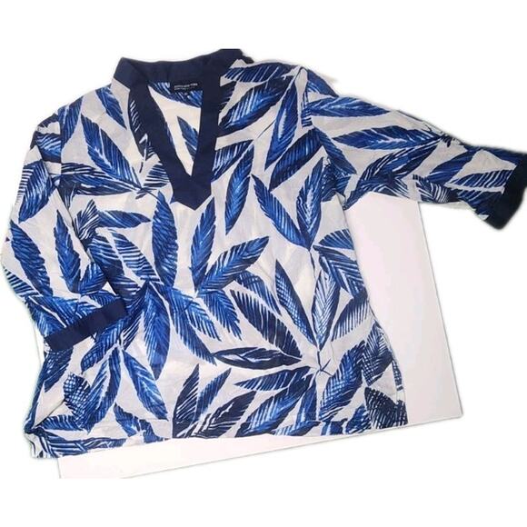 Jones New York Signature Women's Plus Size 3X Top Sheer Lightweight Blue Feather - Picture 14 of 14